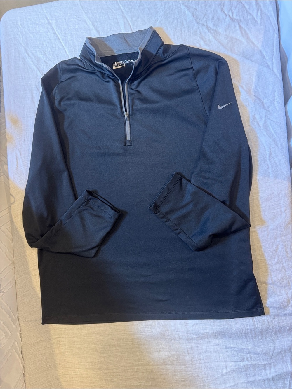 Nike Black and Gray Dri-FIT 1/4 Zip Golf Pullover